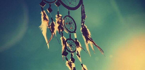 A dreamcatcher in the wind.