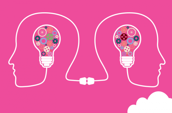 Ideas and gears in the brain.