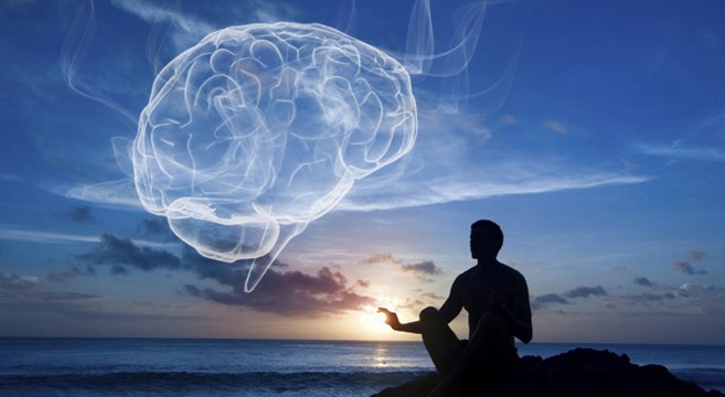 Figure of a brain in the sky.