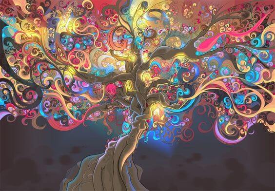 A magical, colorful tree.