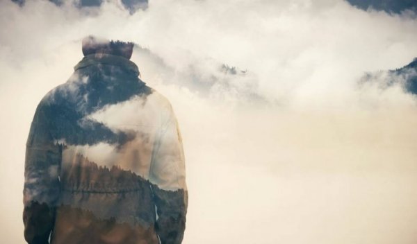 man in clouds