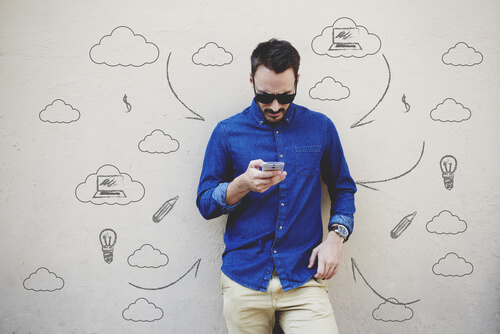 man on phone