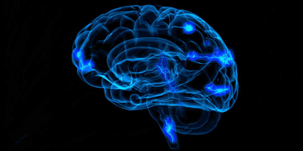A lit-up brain.
