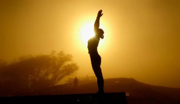 Practicing tai chi.
