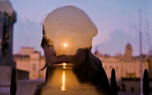 person with reflection