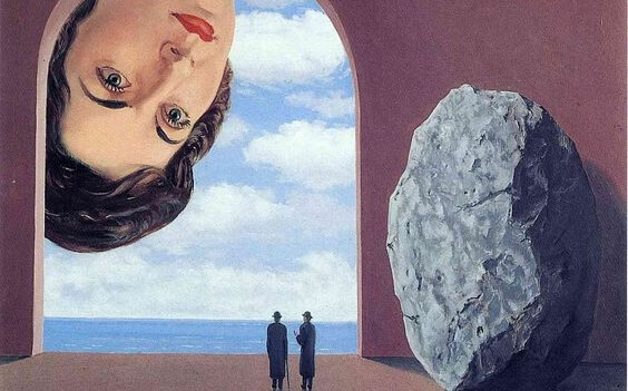 Giant woman's face