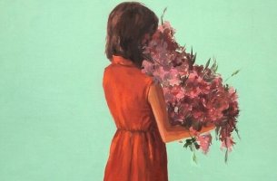 girl with flowers