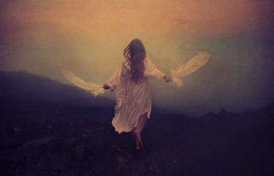 Woman with wings
