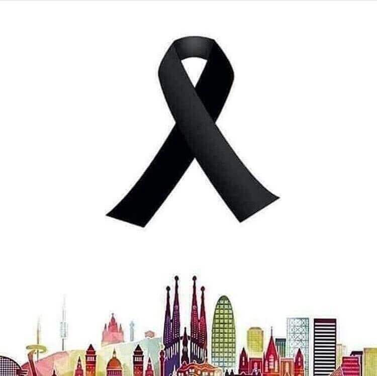 A black ribbon, pray for Barcelona.