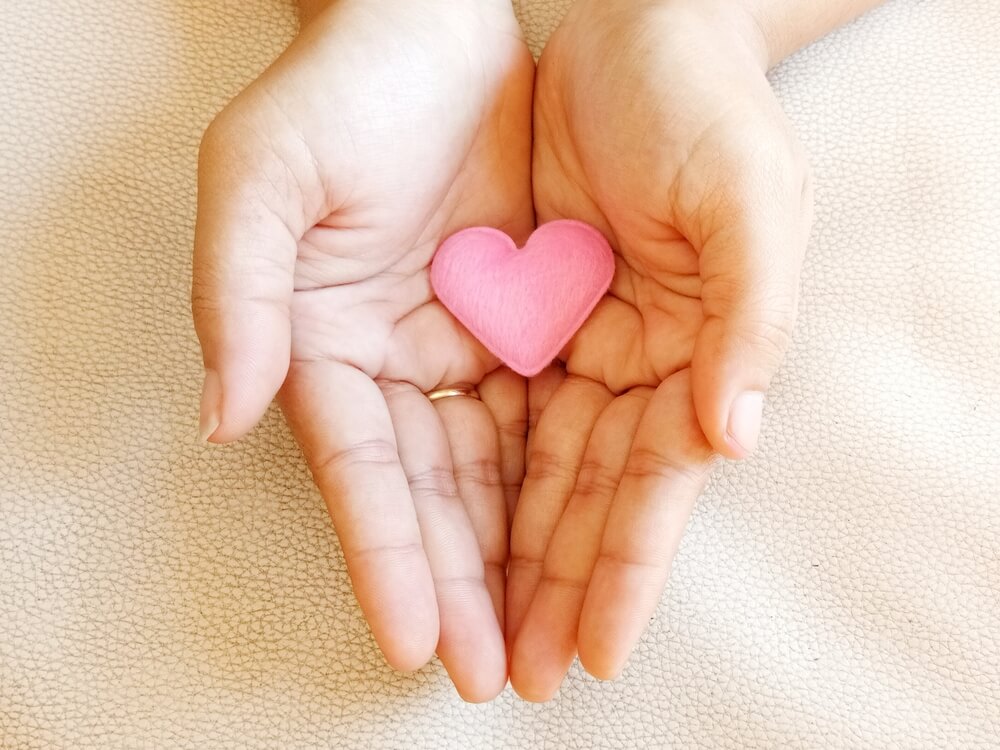 A small pink felt heart.