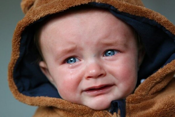 A crying baby.