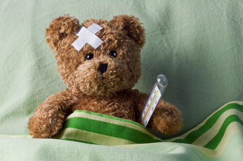 Bear with thermometer