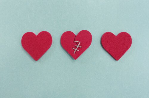 A broken heart stitched up.