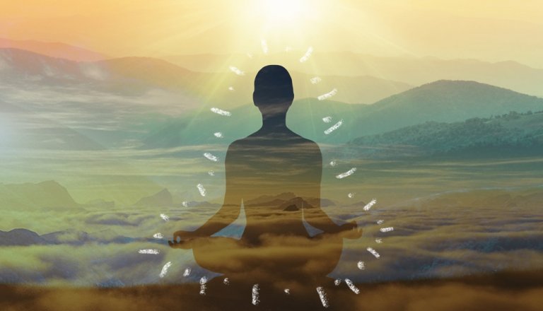 A figure in meditation.