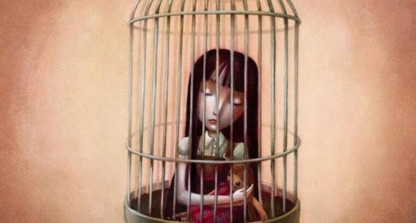 girl in cage