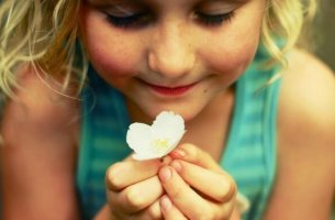girl with flower