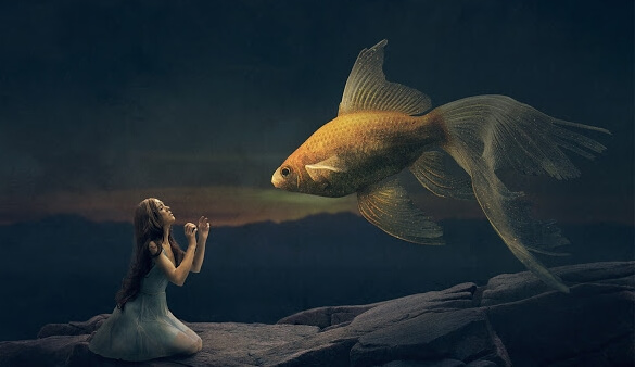 girl and fish