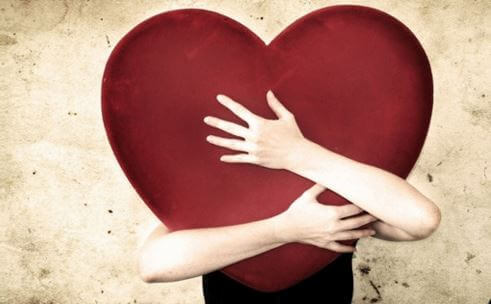 Hugging a big heart: self-love.