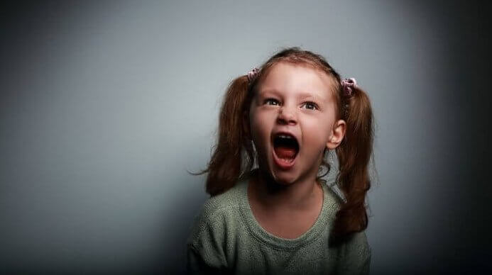 Little girl screaming.