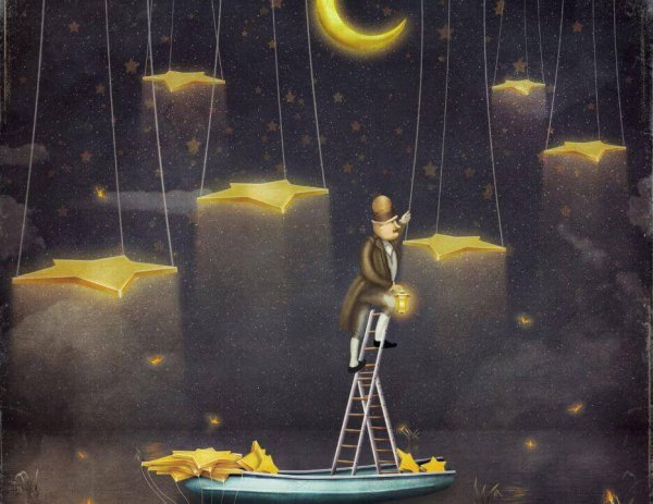 Climbing a ladder to the stars.