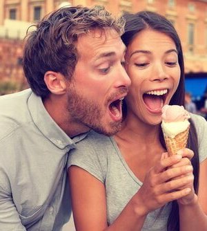 people eating ice cream