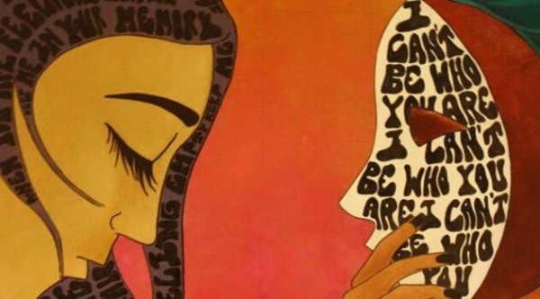 Two women facing each other