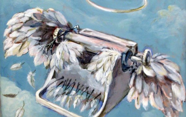 Typewriter with wings