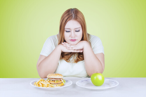 woman deciding what to eat
