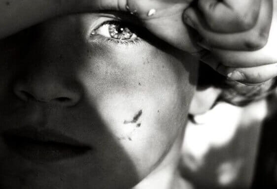An upset child.