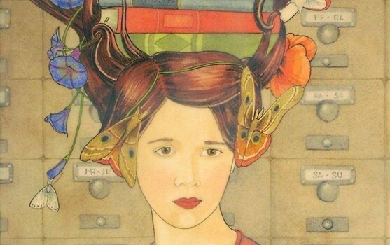 꽃 나비 머리