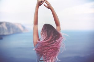 Woman being spontaneous