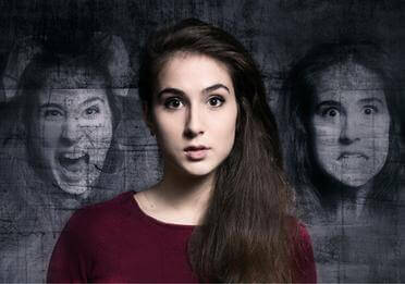 A woman with schizophrenic paranoia having hallucinations.