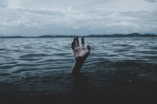 A hand reaching out from the sea symbolizing emotional imagination.