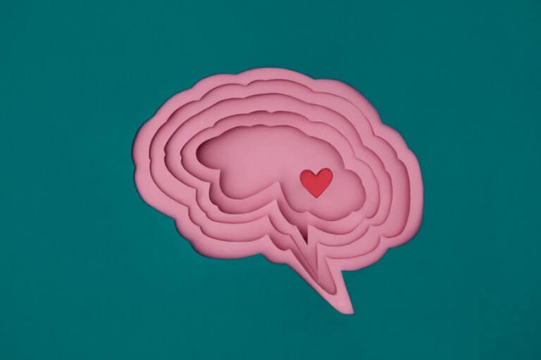 A tiny heart inside of a brain.