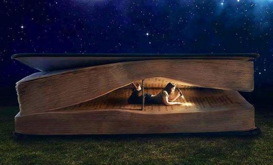 Reading under the covers.