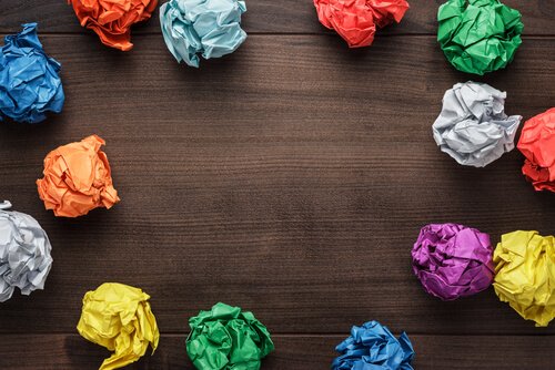 Creativity as pictured by colorful balls of paper.