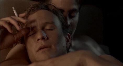 Heath Ledger smoking a cigarette in Brokeback Mountain