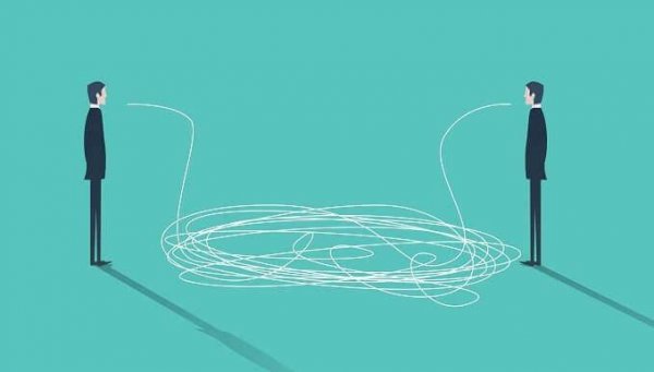 Two people communicating.