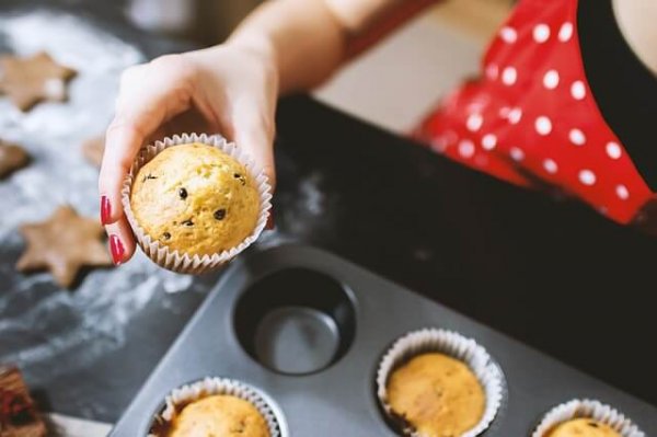 Cooking muffins.