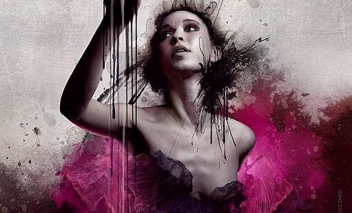 A painting of a woman in pink.