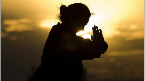 Practicing martial arts.