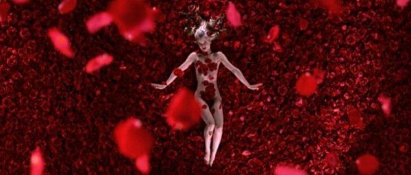 body with rose petals