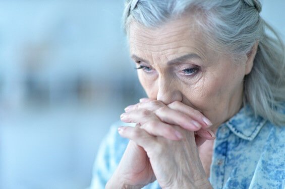 An elderly person with depression.