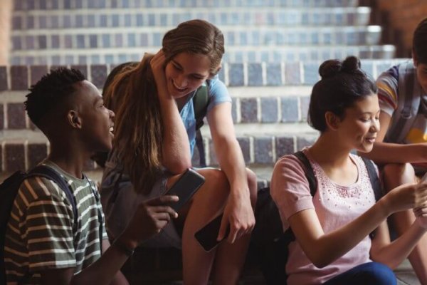 Young friends talking
