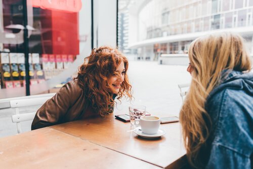 Girls having coffee