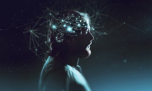 lights on in man's brain symbolizing consciousness