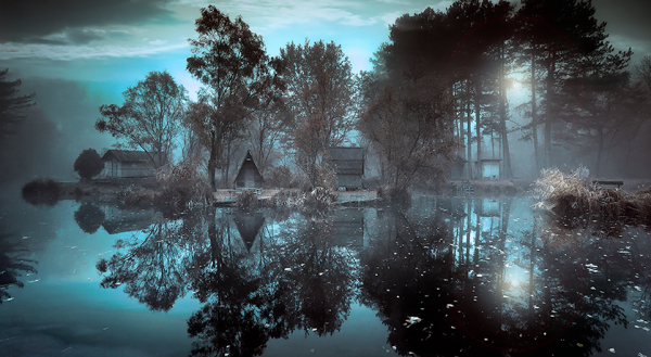 nightfall on a lake