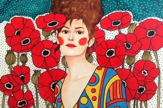 Forpliktede mennesker, kvinne med valmuer