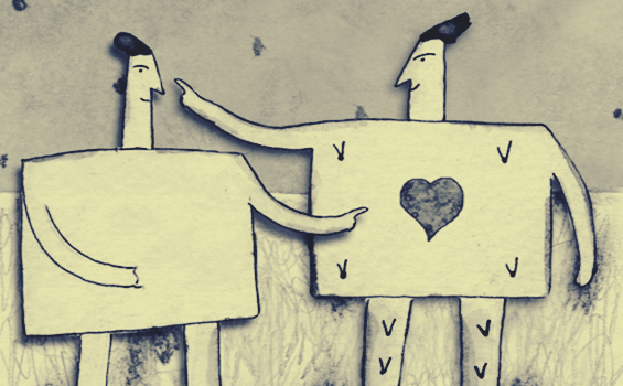 Cartoon figures speaking