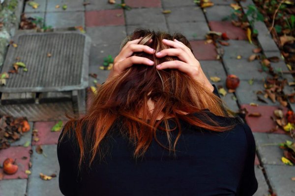 Distressed woman.